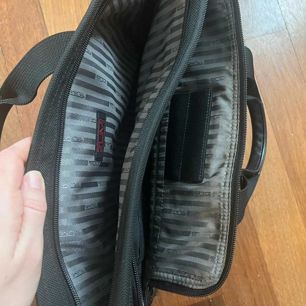 TUMI Vintage Black Messenger Bag Missing Shoulder Strap